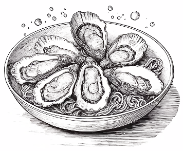 Ilustração de ostras frescas