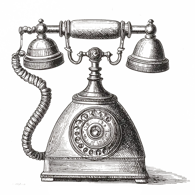 Ilustração de um telefone antigo